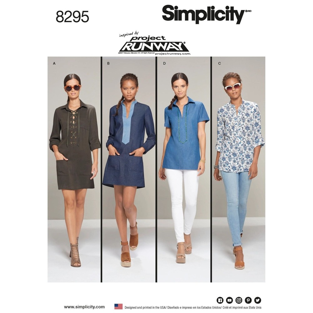 Simplicity‎ Sewing Pattern 8295 Tunic or Dress Misses Size 6-14